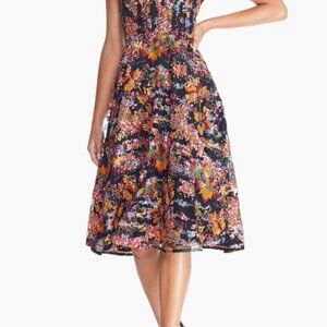 Dress The Population Elisa Embroidered Sequin Dress Medium Colorful Gown Sparkly